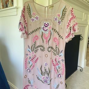 Beaded and Embroidered Dusty Rose Dress